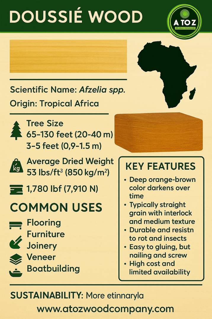 doussie wood properties and key features