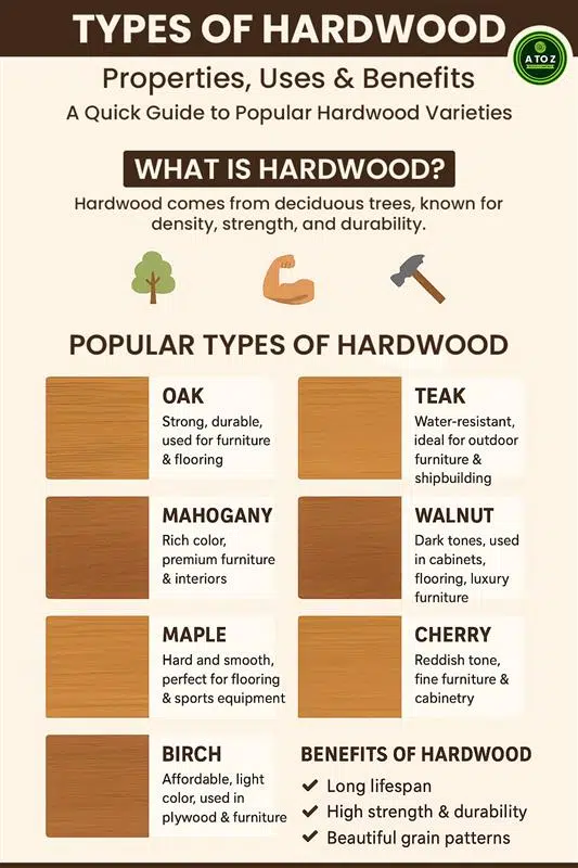 Hardwood types, uses and properties
