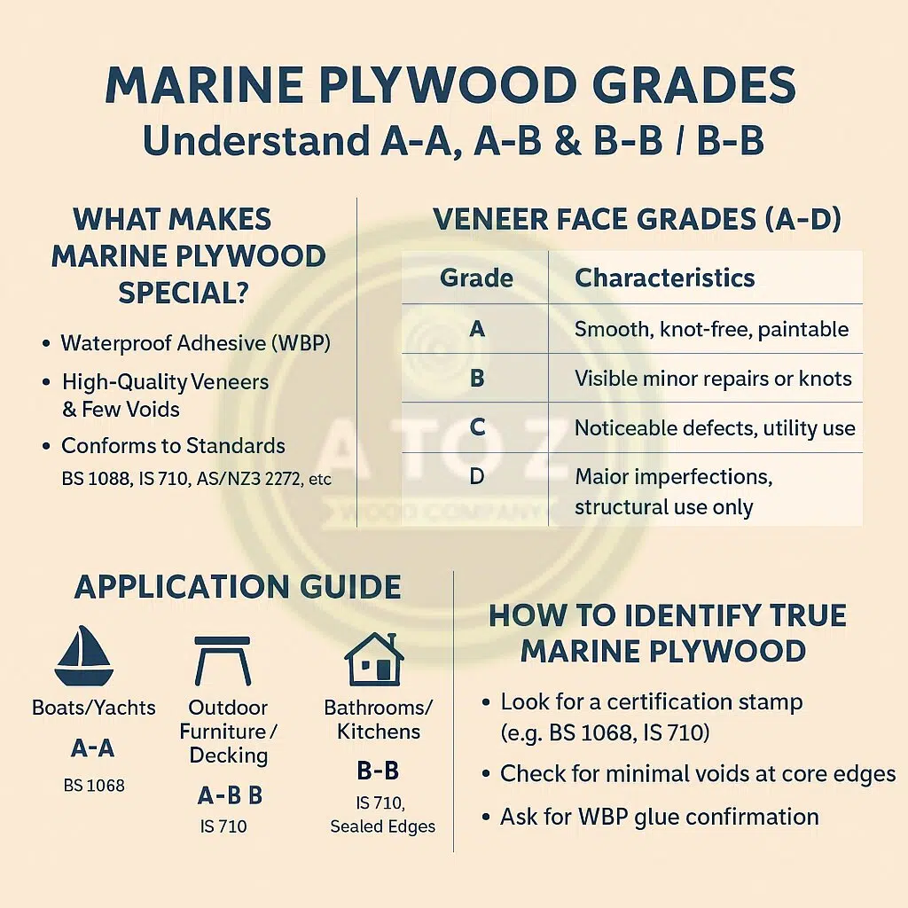 Marine plywood grades